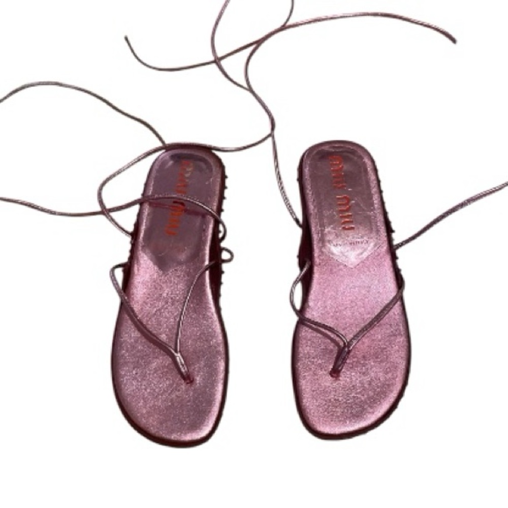 MIU MIU pink strapped bubble sole kitten heel (us 7.5)